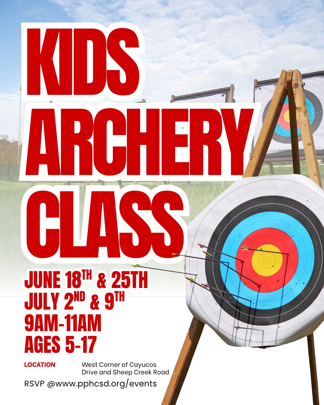 kids archery lesson flyer